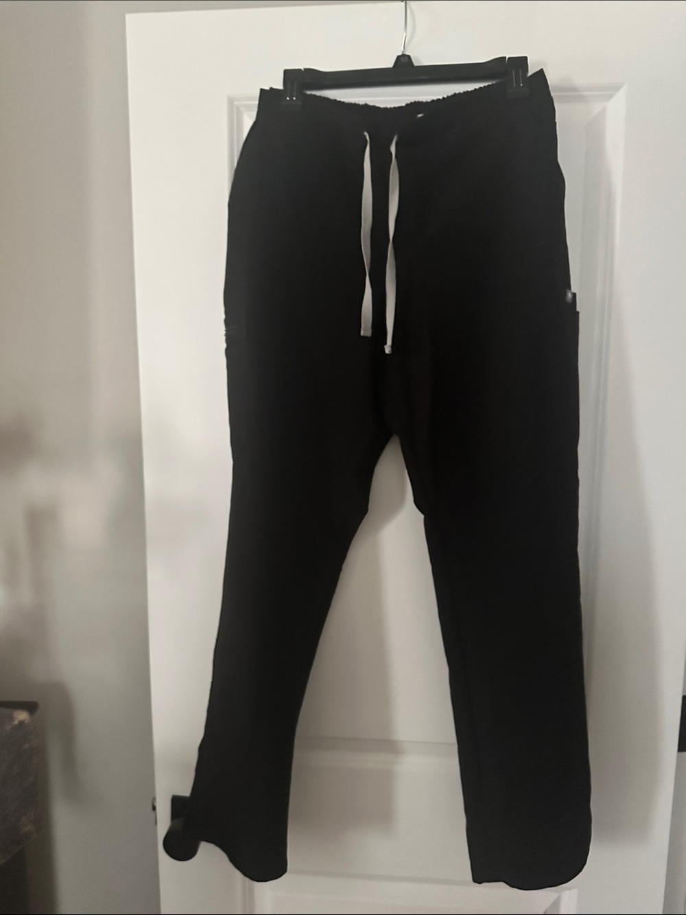 Figs Black Ankle-Length Drawstring Scrub Pants